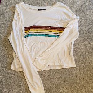 Cropped Target White Long Sleeve